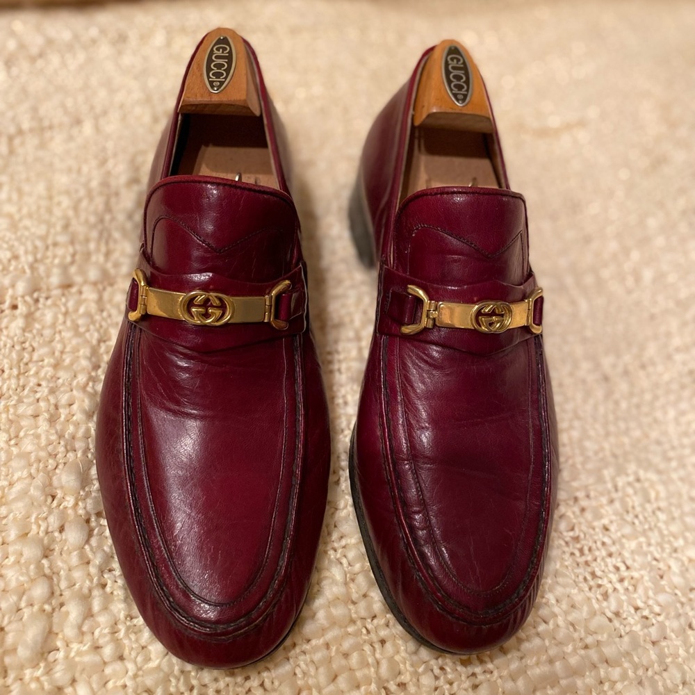 Gucci Leather Burgandy loafers Size 8.5